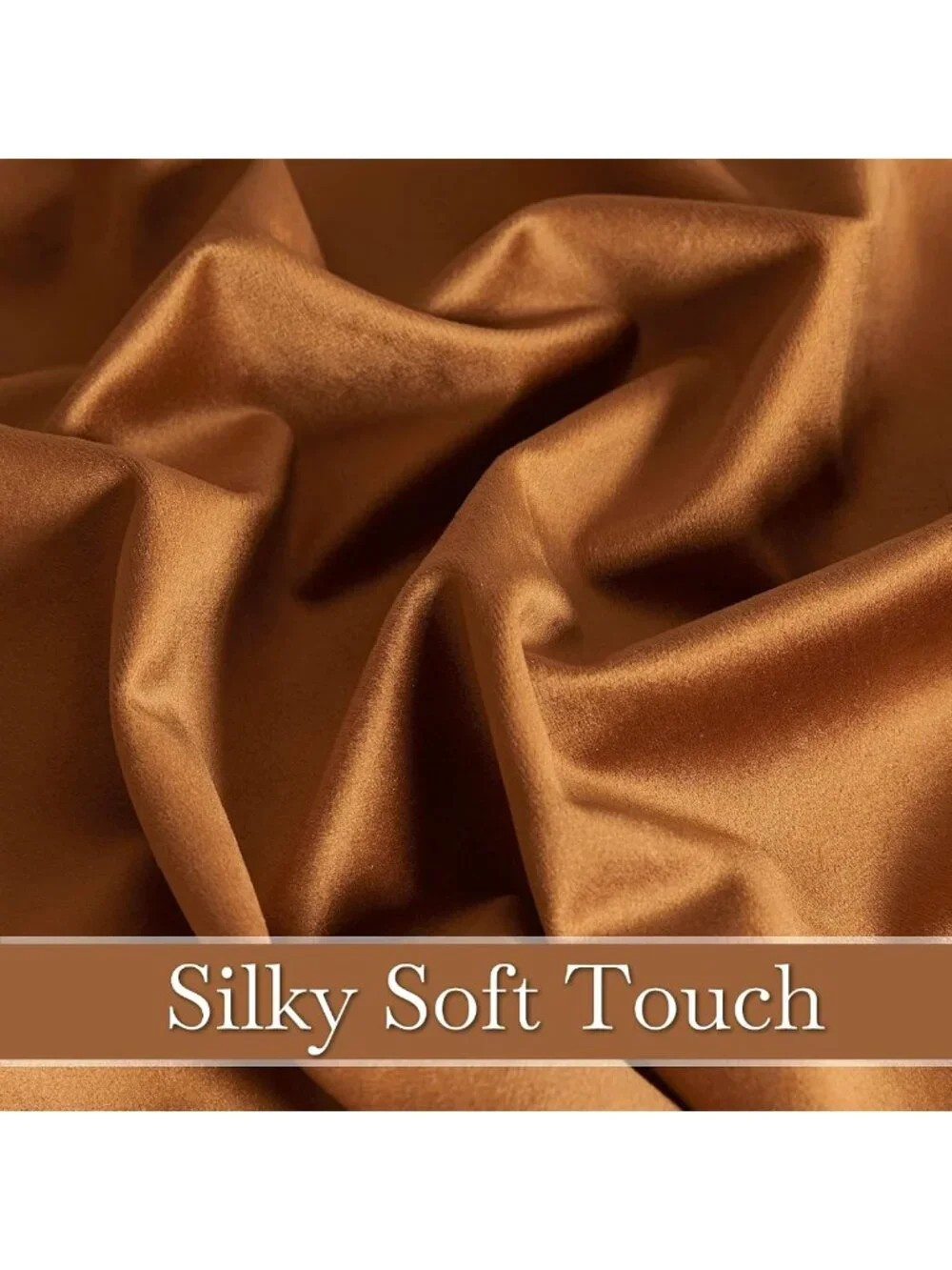 Burnt Orange Velvet Curtains for Living Room - 90” Long, Cozy Fall Decor
